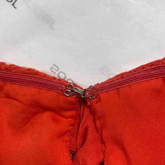 Saylor x Free People Erin Red Lace Strapless Knee Length Pretty  Dress Coral Red - Picture 12 of 15